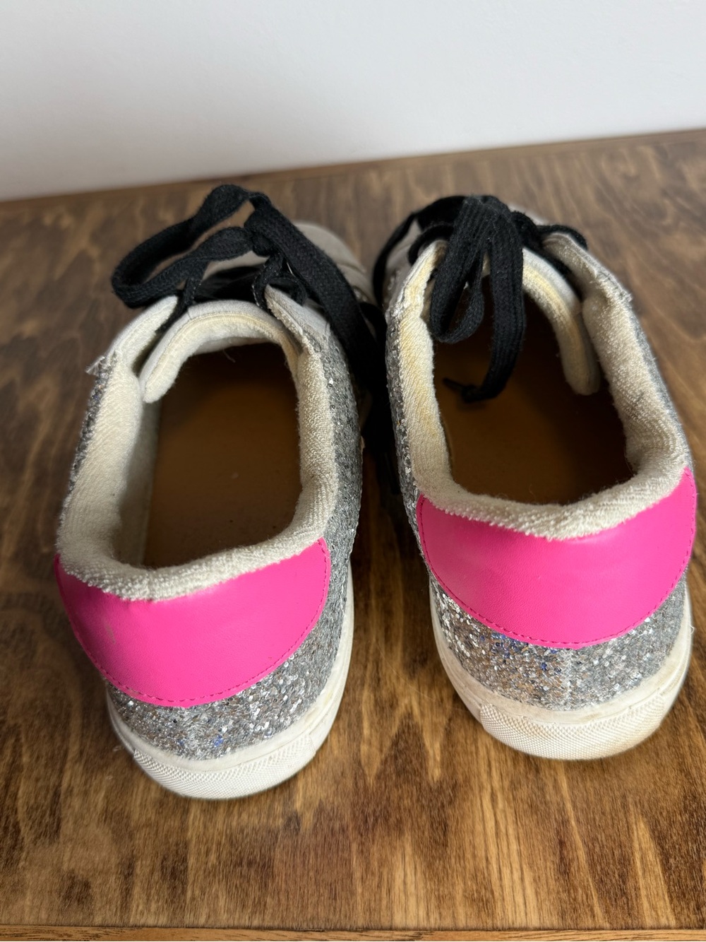 torrid Silver Glitter Low-Top Sneakers with Pink Heel wide width - Picture 5 of 6
